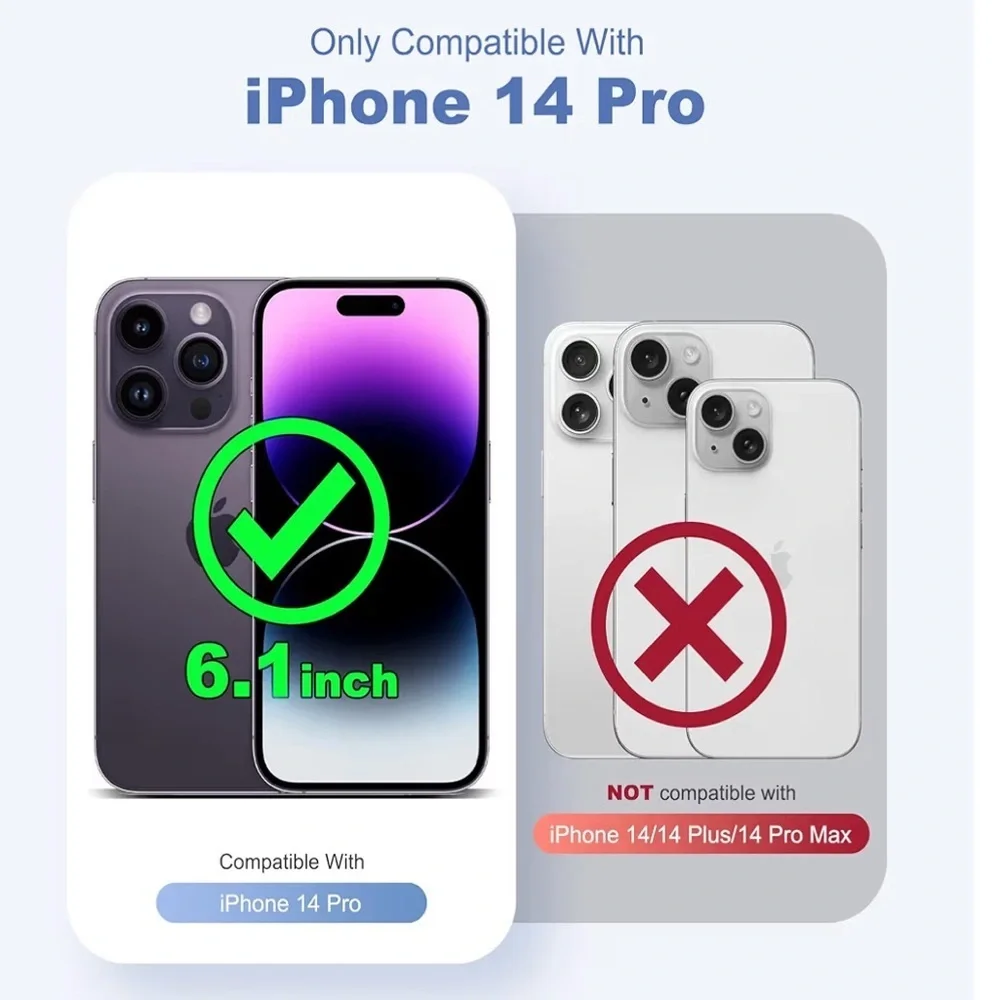 Pink iPhone 14 Pro Case with Camera Lens Protectors
